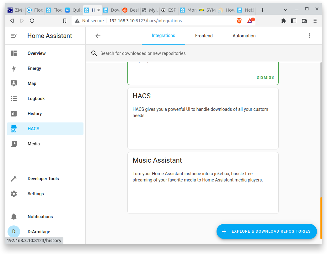 HACS how to add repo for music assistant