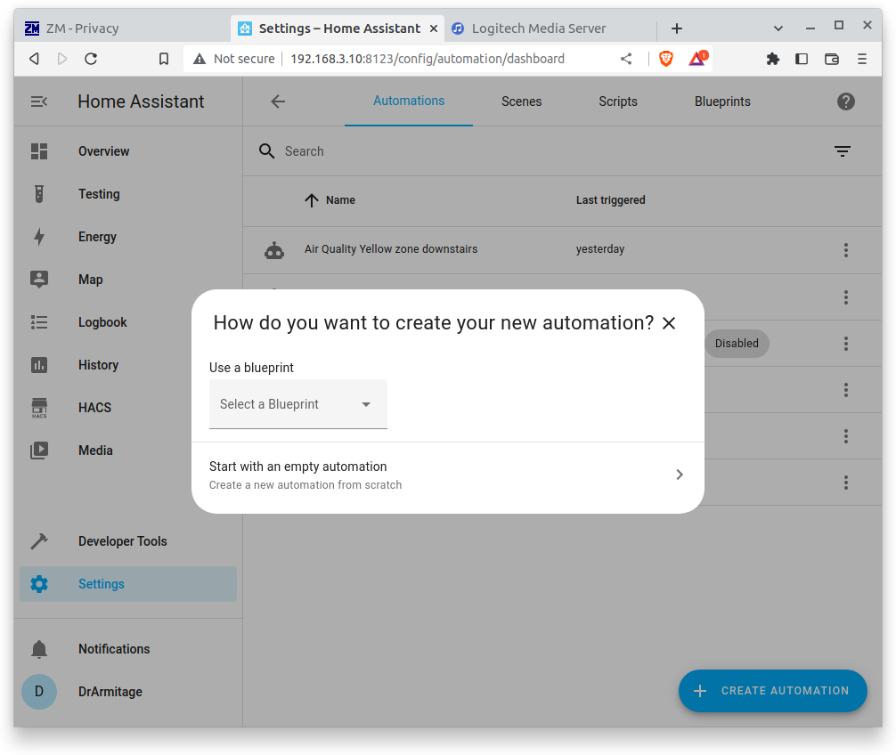 Adding a new automation on Home Assistant