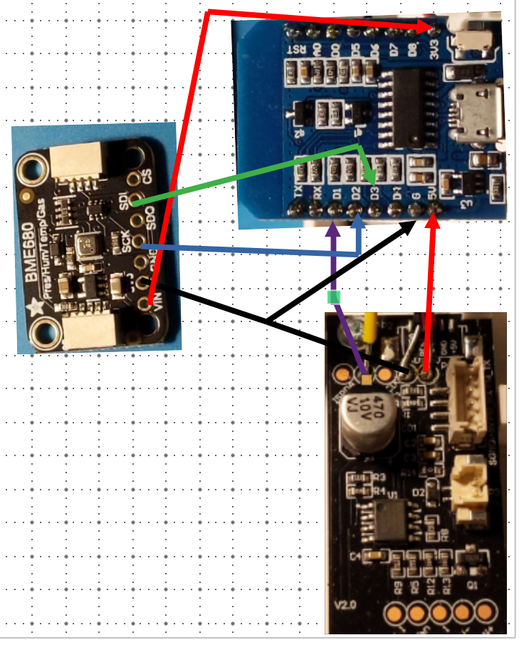 adding in the BME680 to the ikea sensor with ESP8266 mini