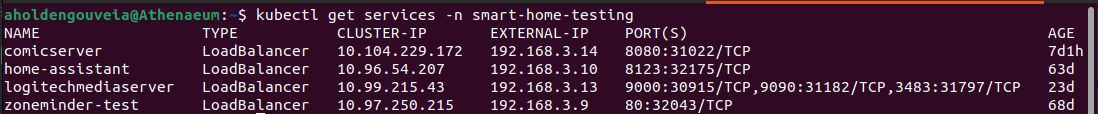 image of LMS service up and running with IP address