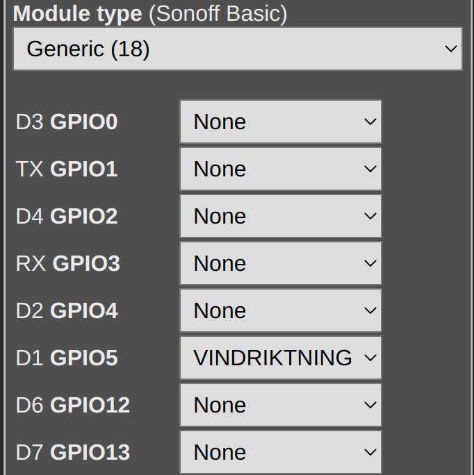 module choice for Level 1 assuming you soldered the ikea board to the D1 pin