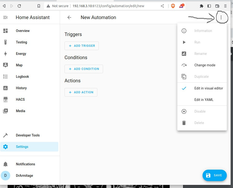 Adding a new automation on Home Assistant